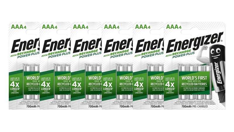 Energizer NiMH Power Plus AAA 700mAh – Blister Pack of 4 x 6 (24 Batteries)