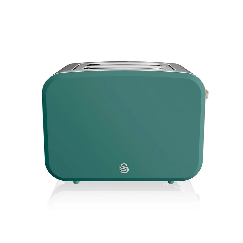 Swan Nordic 2 Slice Toaster, Green, 900W, Soft Touch and Matte Finish, 6 Browning Levels, ST14610GREN