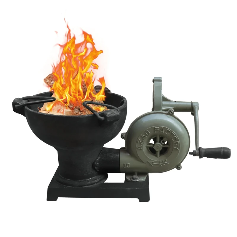 Simond Store Blacksmith's Forge with Hand Blower for Knife Making Blacksmithing Forging Tools Equipment - Vintage Style Coal Forge Furnace with Pedal Type Handle