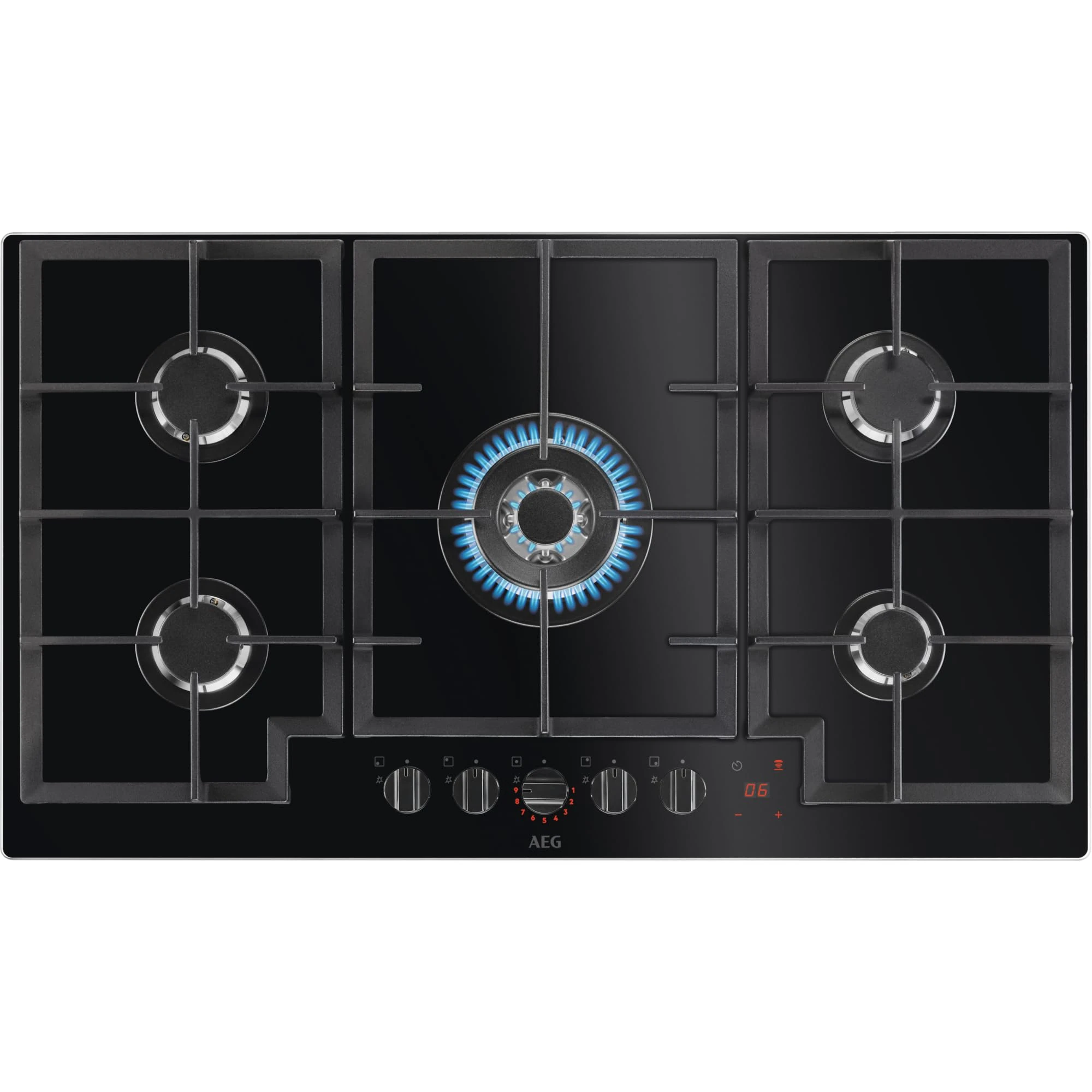 AEG 8000 Series 90cm Gas on Glass 5 Burner Gas Hob - Black