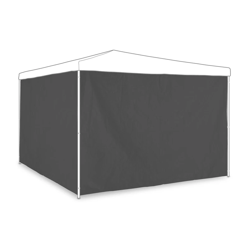 Relaxdays gazebo side panels, set of 2, marquee side wall, waterproof, garden, outdoors, PE, PVC, pergola covers, grey