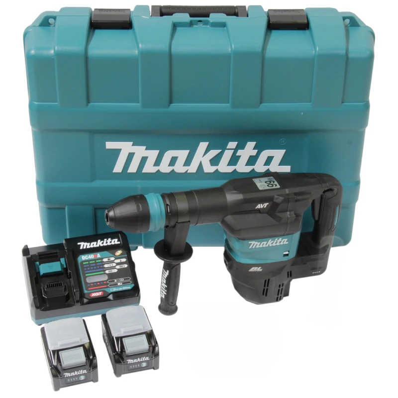 Makita HM001GM201 Cordless Hammer Drill 40V Max / 4.0Ah with 2 Batteries + Charger in Carry Case + AWS WUT01 Wireless Adapter