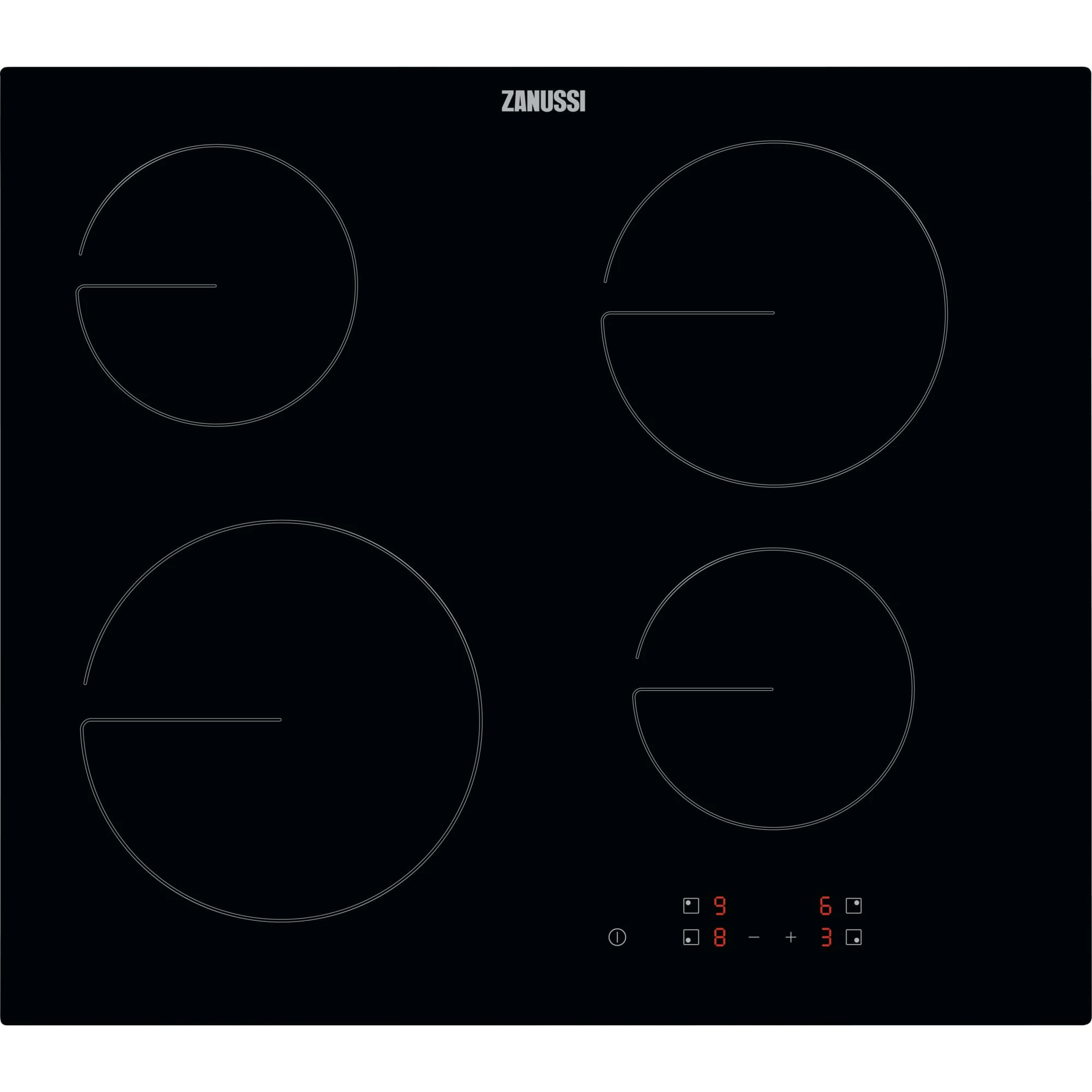 Zanussi 60cm 4 Zone Ceramic Hob Black