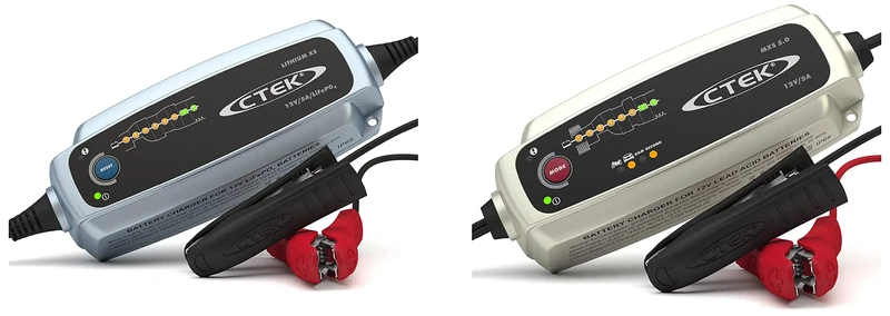 CTEK Lithium XS UK Vehicle Battery Charger 40-003 - For Lithium (12V LiFePO4) Batteries - UK Plug & MXS 5.0 Battery Charger with Automatic Temperature Compensation