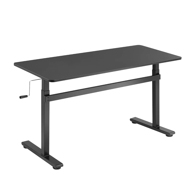 Logilink EO0027 - Manual Adjustable Sit-Stand Workstation (Height 700-1170mm) Table Top = 1400 x 600 x 18mm Perfect for Office/Schools/Home Etc - Black