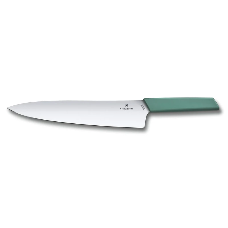 Victorinox Swiss Modern Carving Knife for Meat, Straight Edge, 25 cm Blade Made of Stainless Steel, Ergonomic Plastic Handle, Green
