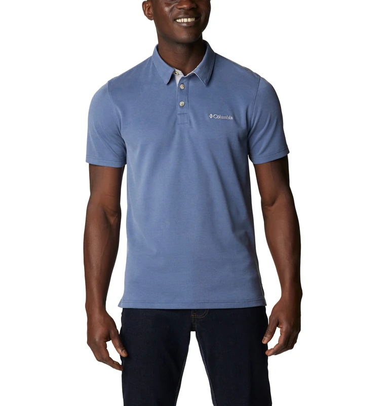 Columbia Men's Nelson Point Polo Polo Shirt, Dark Mountain, Size S