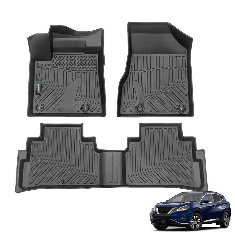 ANBINGO Floor Mats Custom for Nissan Murano 2023 2022 2021 2020 2019 2018 2017.5 All Weather Waterproof Car Mats Guard Heavy Duty Automotive Floor Liners Accessories Front& Rear Row Full Set Black