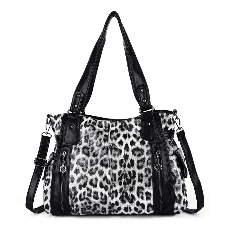 Angel Kiss Handbags for Womens Top-Handle Hobo Purse Roomy Casual Shoulder Bagn PU Tote Satchel Purse for Womens, 1black-black, XL