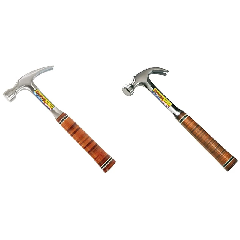 Estwing ESTE20S 20 Oz Rip Hammer with Leather Grip, Straight Claw, (Ounces) & E20c Curved Claw Hammer - Leather Grip 20oz