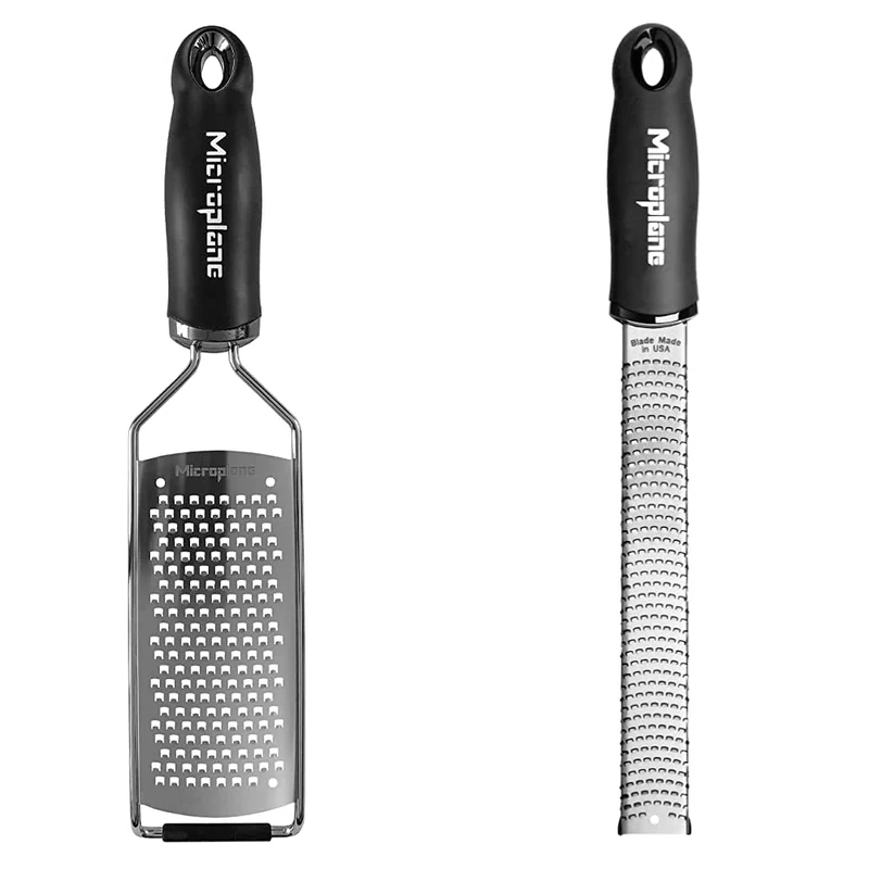 Lékué Gourmet Series Coarse Grater, Black & Zester Grater Black Stainless Steel Premium Classic Series