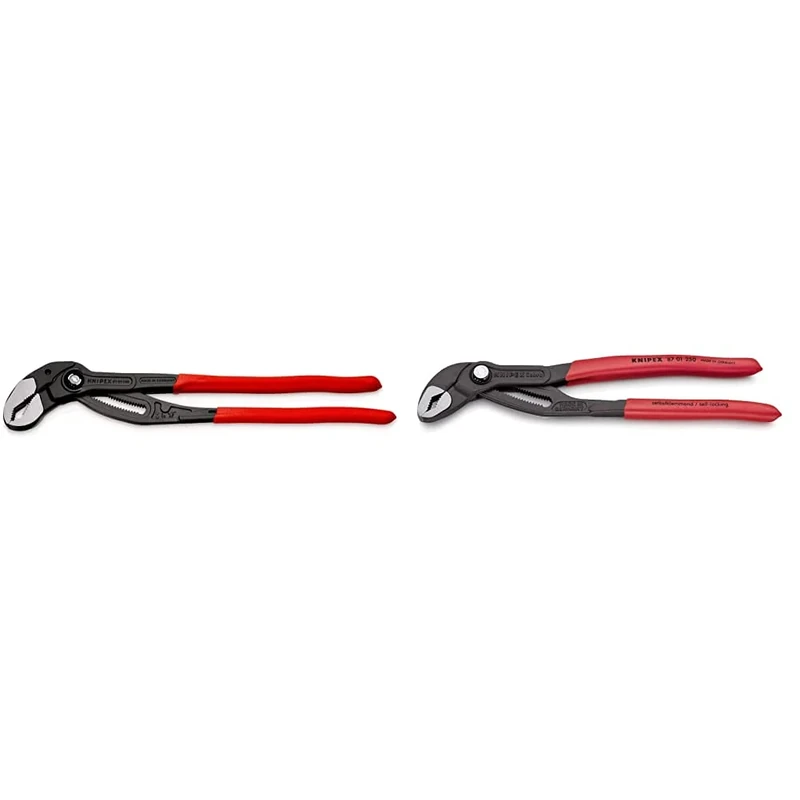 KNIPEX Cobra XL Pipe Wrench and Water Pump Pliers (400 mm) 87 01 400 & Cobra Hightech Water Pump Pliers (250 mm) 87 01 250