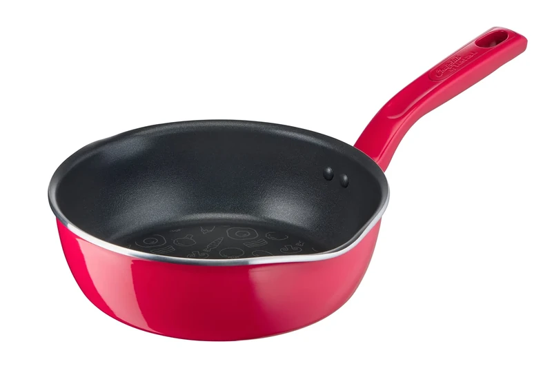 Tefal Chefclub Deep Frying Pan, 22 cm, Raspberry Red, Titanium Non-Stick Coating, Thermo-Signal, Induction G8061704