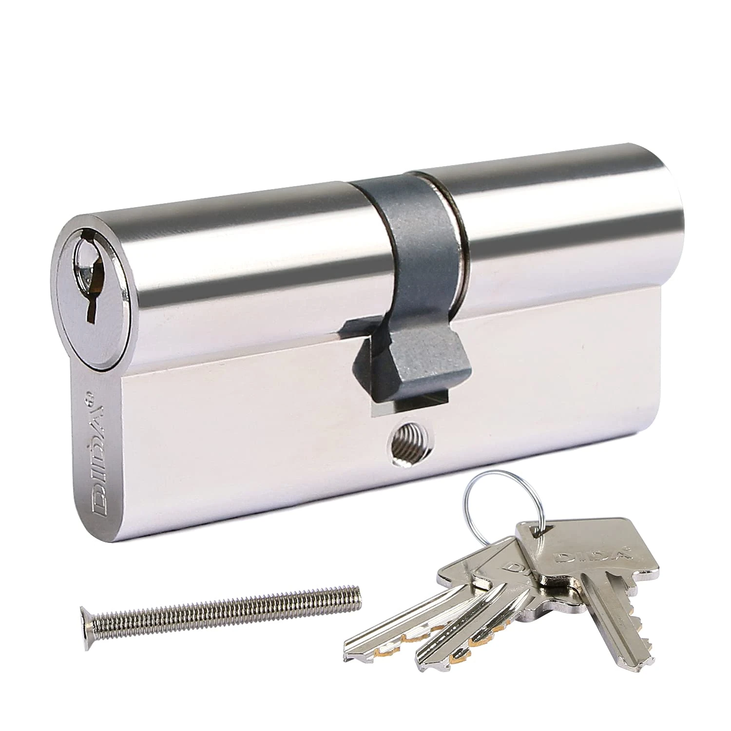 DIDA® 90mm(40/50) Euro Cylinder Lock,UPVC Door Lock Barrel with 3 Keys,High Security,Anti-Pick Anti-Bump Anti-Drill,Polished Nickel Finish,Suitable for All Door Types,BS EN 1303:2005