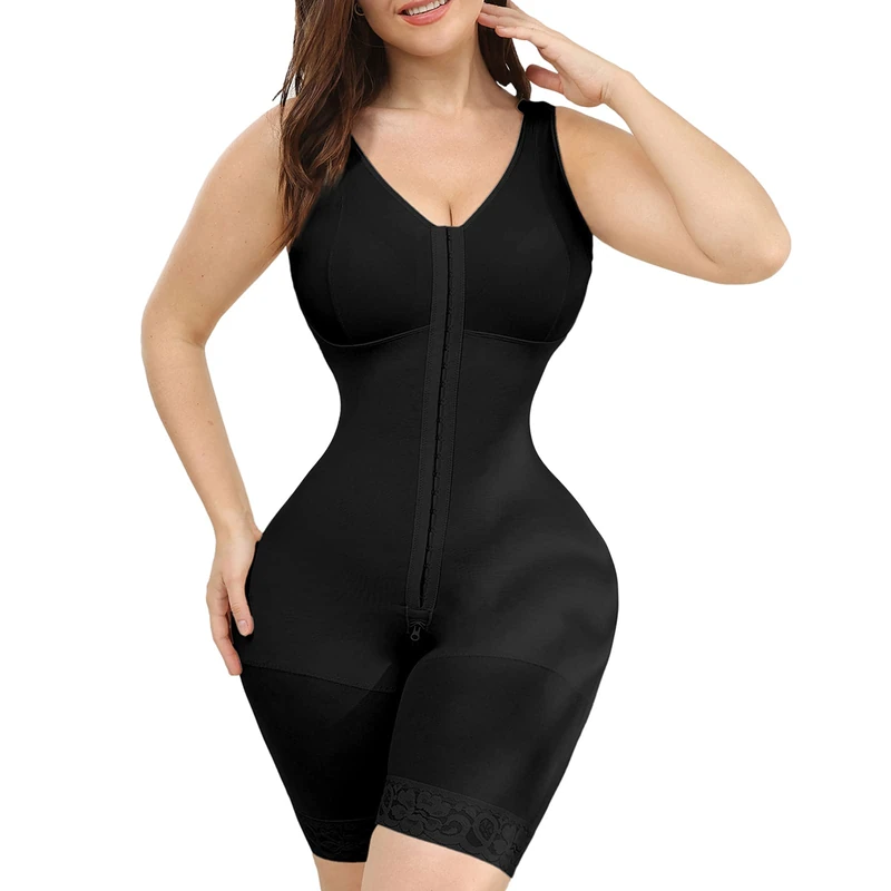 M MYODRESS Full Body Shapewear for Women Fajas Colombianas Waist Trainer Compression Garments, Black, Medium - Image 1