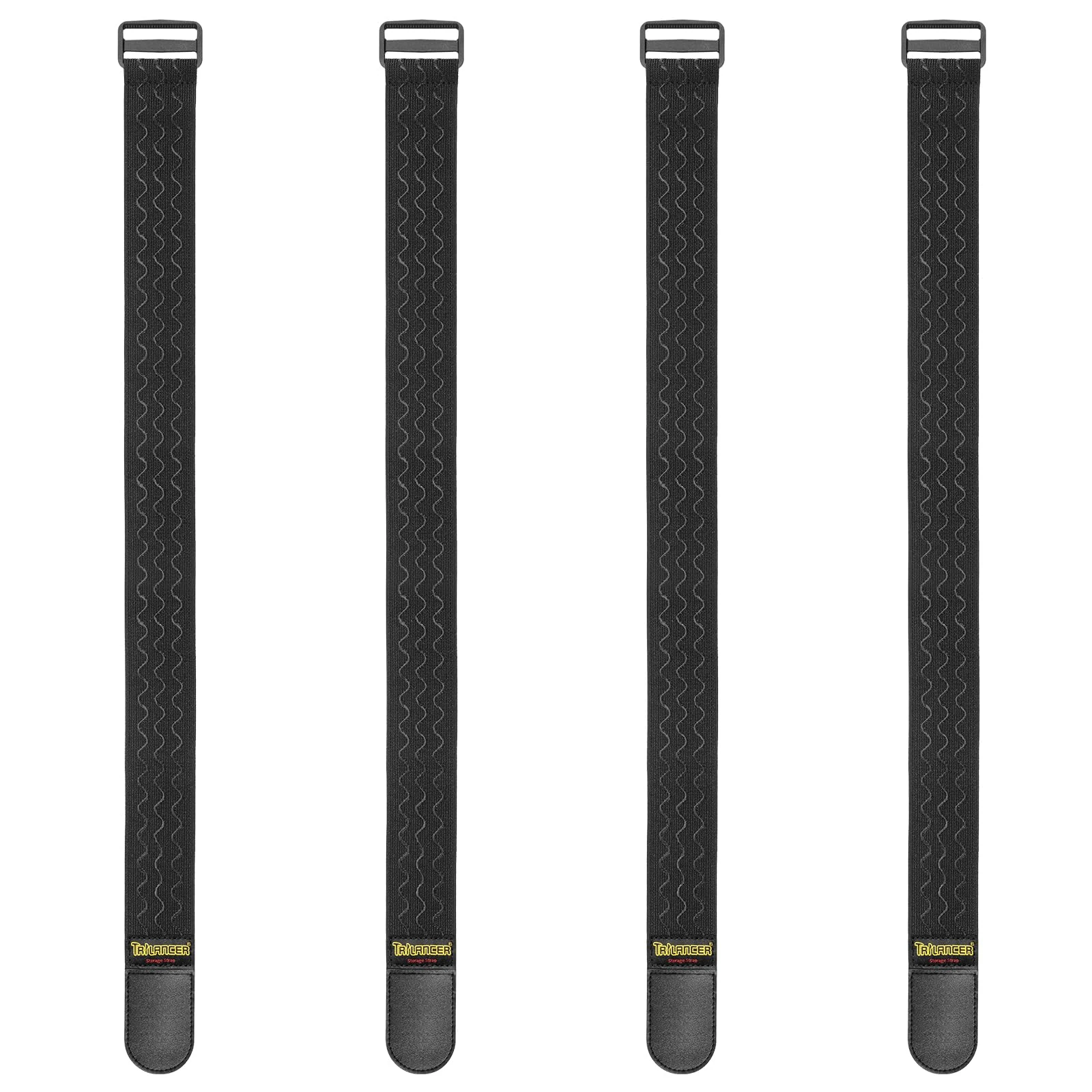 Trilancer Elastic Cinch Straps with Anti-Slip Strips, 61cm x 5cm (4 Pack) Multipurpose Hook and Loop Bundling Straps for Hose, Cords, Bike, Luggage, Camping, Yoga Mats