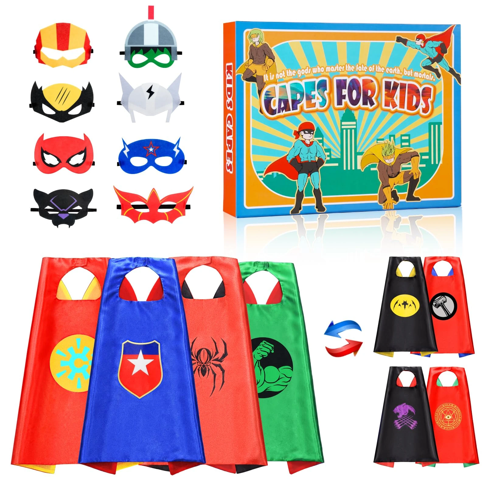 Gralal Superhero Costumes & Toys for Boys & Girls, Ages 3-12 - Spiderman Capes & More - Perfect for Christmas & Xmas Gifts