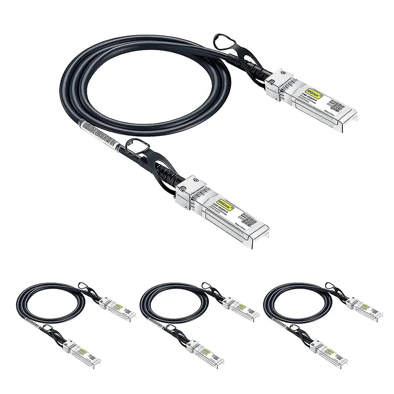 10Gtek [4 Pack SFP+ DAC Twinax Cable 0.5m(1.65ft), 10G Direct Attach Copper Patch Passive Cable for Cisco, Ubiquiti UniFi, TP-Link, Netgear, D-Link, Zyxel, Mikrotik and More