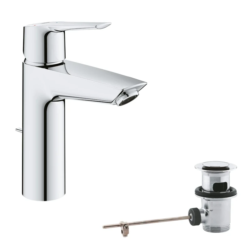 GROHE Start 23552002 Single-Lever Washbasin Mixer Tap M Size Energy-Saving Function Cold Middle Position Chrome