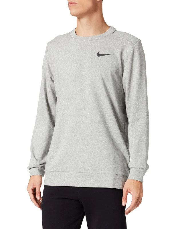 NIKE CZ7395-063 M NK DF LS CRW Sweatshirt Men's DK GREY HEATHER/BLACK Size 3XL-T