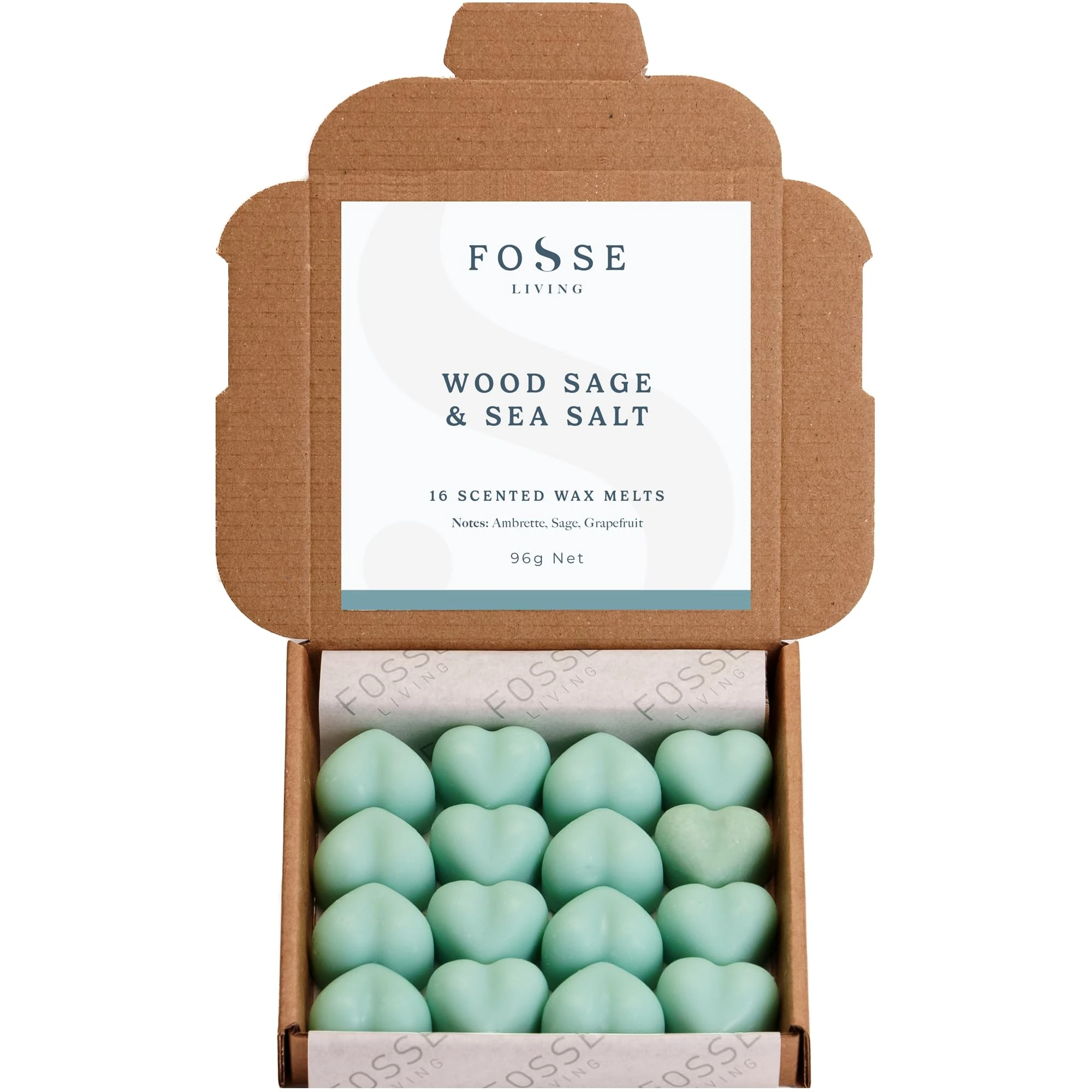 Wood Sage and Sea Salt Strong Scented Wax Melts 16 Pack - The Gift for Every Occasion – Made in The UK
