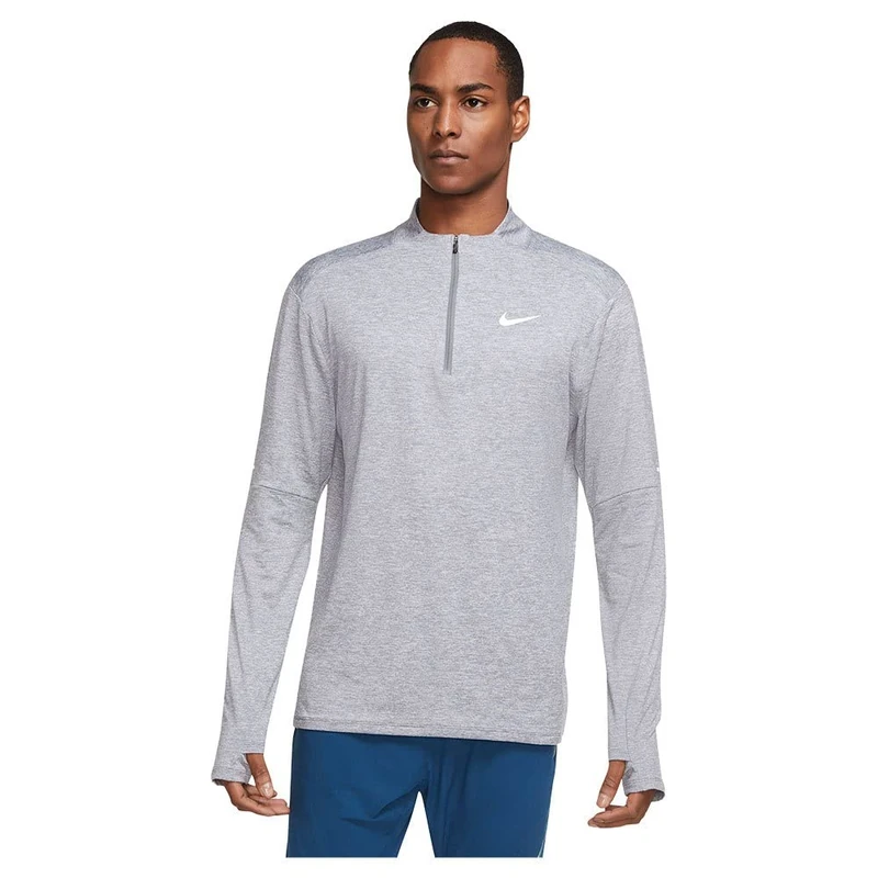 Nike DD4756 M NK DF ELMNT TOP HZ Sweatshirt Mens Smoke Grey/Grey Fog/Reflective silv L