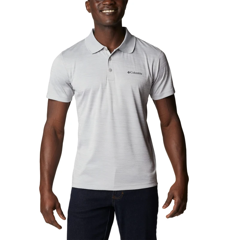 Columbia Men's Zero Rules Polo Shirt Technical Polo Shirt, Columbia Grey Heather, Size S