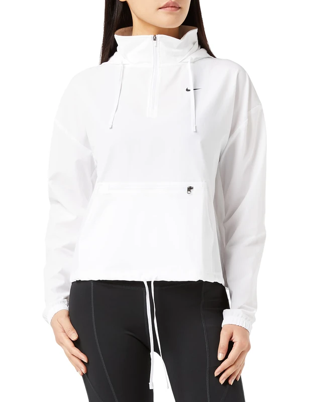 Nike Women's W NP DF PCKBL HZ Jacket Sweatshirt, White/Black, XS