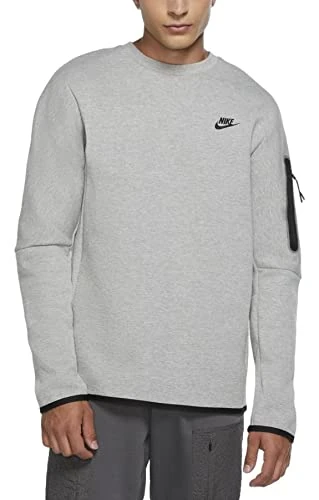 Nike Men's M NSW TCH FLC CRW Sweatshirt, dk Grey Heather/(Black), XL-T