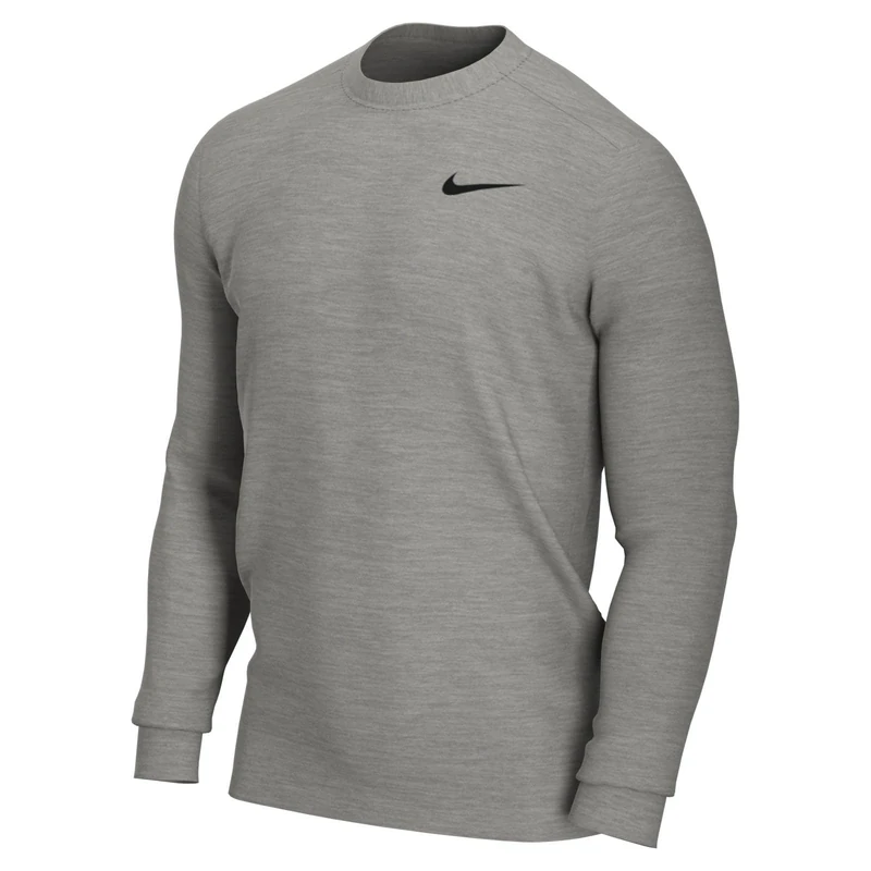 NIKE CZ7395-063 M NK DF LS CRW Sweatshirt Men's DK Grey Heather/Black Size 4XL-T