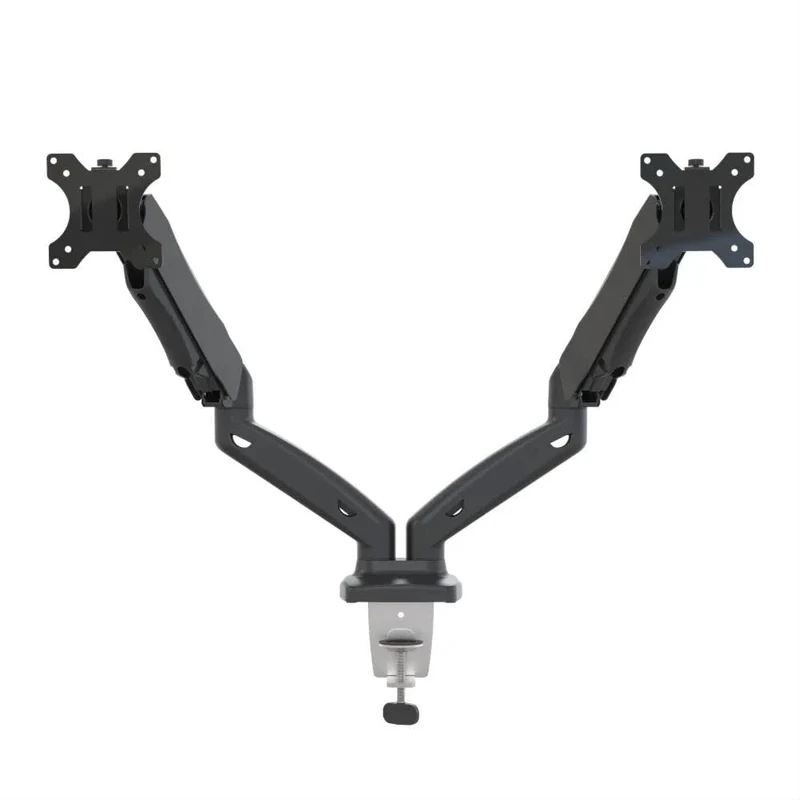 Barkan Dual Gas Spring Monitor Desk Mount for Flat/Curved Screens Sizes 13-29 inch, Full Motion - 5 Movements, Ergonomic, 360 Degree Rotation, Touch & Tilt, Holds up to 6kg X 2 - Image 1