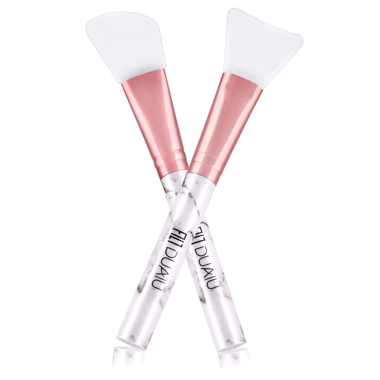 2 Pcs Silicone Face Mask Brush, DUAIU Face Mask Brushes Facial Mud Mask Applicator, Hairless Makeup Brush Masks Applicator Spatula for Mud, Clay, Charcoal Mixed Mask Make Up Tools