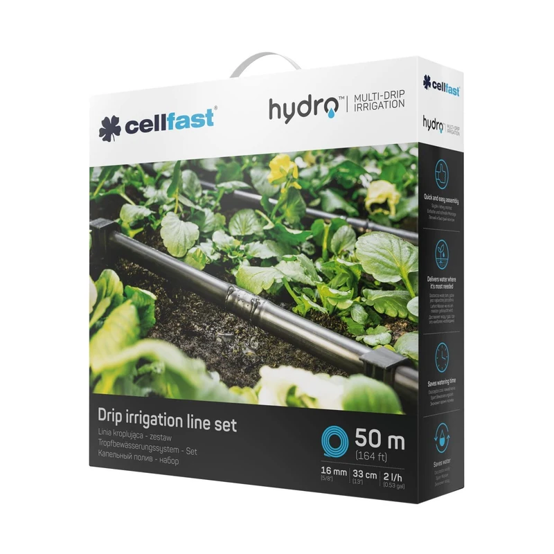 Cellfast 19-060 Hydro™ Drip Irrigation System Set UV Ray and Chemical Resistant Garden Irrigation 50 m Drip Hose