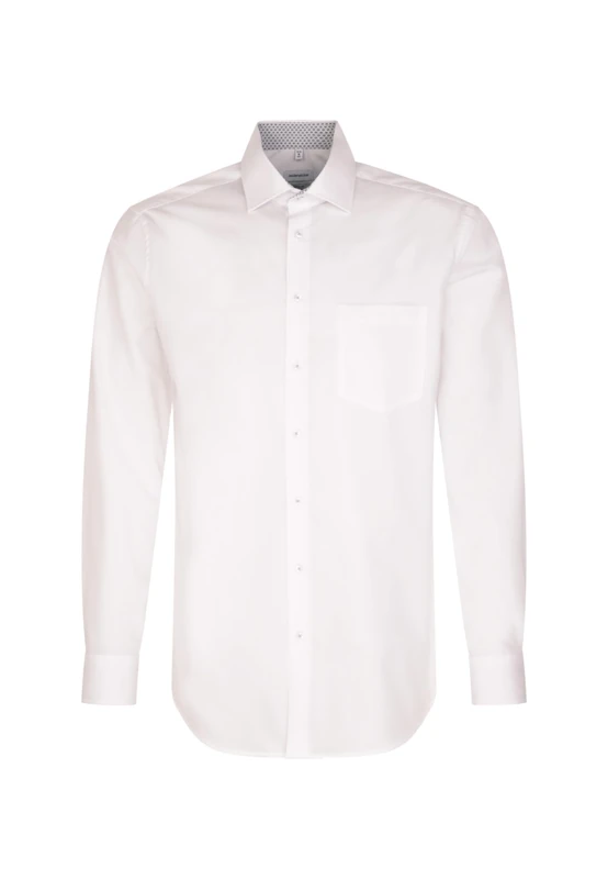 Seidensticker Men's Business Shirt - Regular fit - Non-Iron - Kent Collar - Long Sleeve - 100% Cotton Weiß
