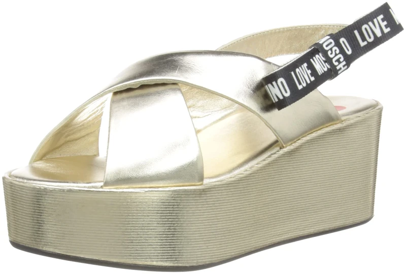 Love Moschino Women's Sandalo Sandals, Grigio, 4 UK