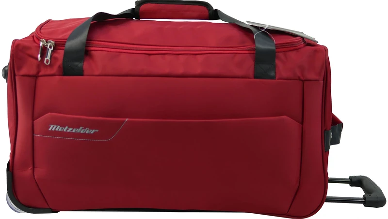 METZELDER Runner Trolley Travel Bag with Wheels Soft Case Trendy, Red, Grande Taille (Soute)_73x34x36cm_83L_2,8kg, Travel Bag