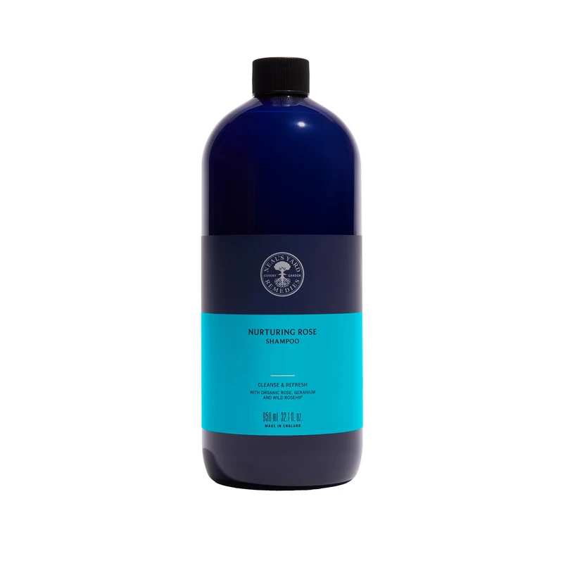 Neal's Yard Remedies Nurturing Rose Shampoo, Enhance the Vibrancy of Damaged Hair, Cruelty-Free, 950 ml - Image 1