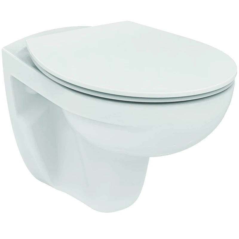 Ideal Standard TIRSO R034301 White Wall-Mounted Toilet Seat with Soft-Close and Silent Closure, Durable and Easy to Clean