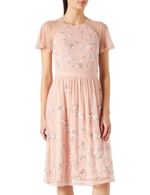 ESPRIT Collection Women's 022EO1E316 Dress, 685/NUDE, Standard