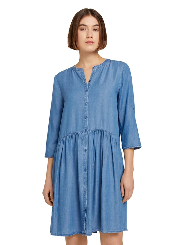 Tom Tailor Denim Women's 1030680 Dress, 10119-Used Mid Stone Blue Denim, XXL