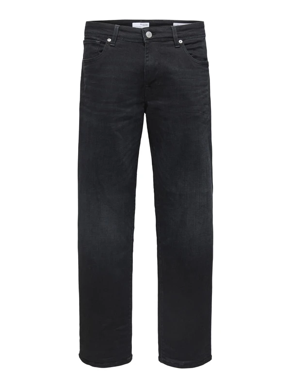 SELECTED HOMME Blue Men's SLHSTRAIGHT-Scott 6292 B SUST JNS U NOOS Jeans, Black Denim, 32/32