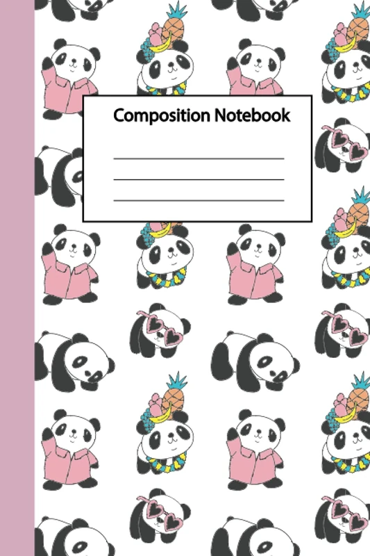 Composition Notebook : Pretty Wide Ruled Paper Journal Notebook Cute Baby Panda: Great for Journal Or For home education, 6 x 9 inches , 120 pages Lined Dotted Notebooks