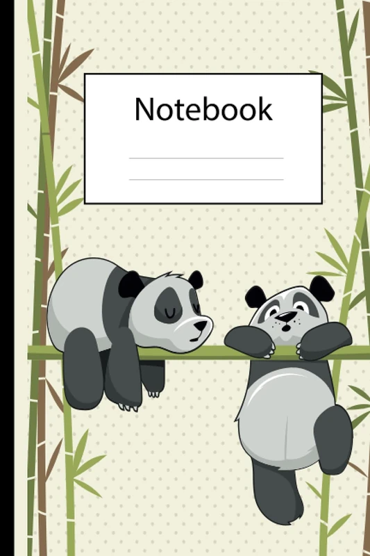 Panda Notebook: Pretty Wide Ruled Paper Notebook Journal: Dotted Lined paper 120 pages , a large size 6 x 9 inches Glossy cover - Image 1