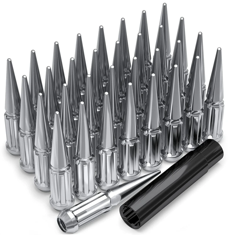3850XL-33AM Chrome 1-Pc Spline Spike Lug Nut