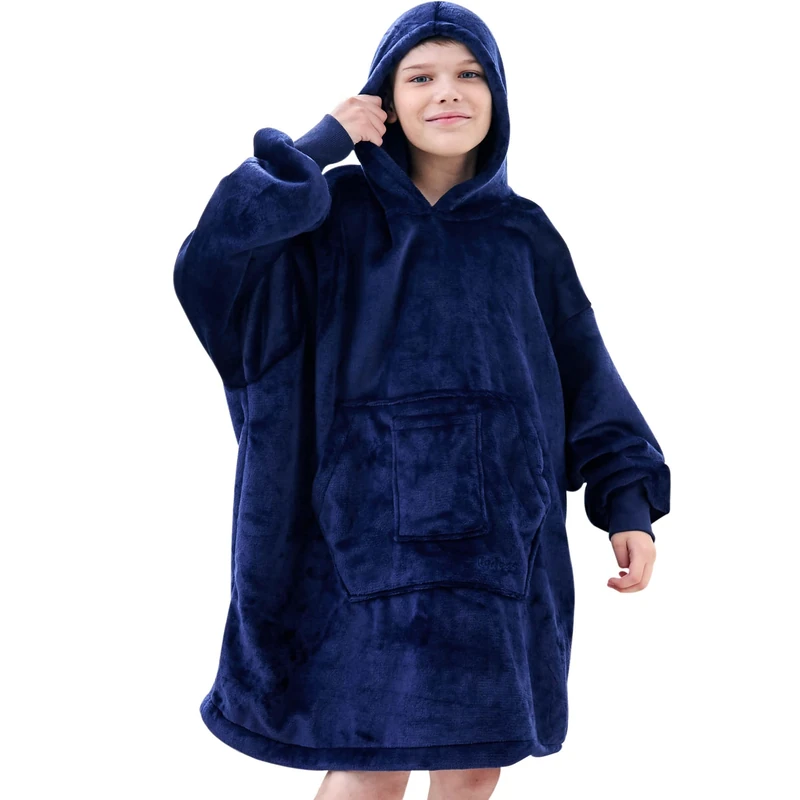 REDESS Blanket Hoodie Sweatshirt, Wearable Blanket Oversized Sherpa with sleeves and giant pocket, cozy hoodie for adults kids