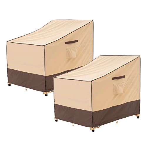 F&J Outdoors Patio Chair Covers Waterproof UV Resistant Outdoor Deep Seat Lounge Chair Adirondack Chair Cover, 37"Wx40"Dx32"H, 2Pack