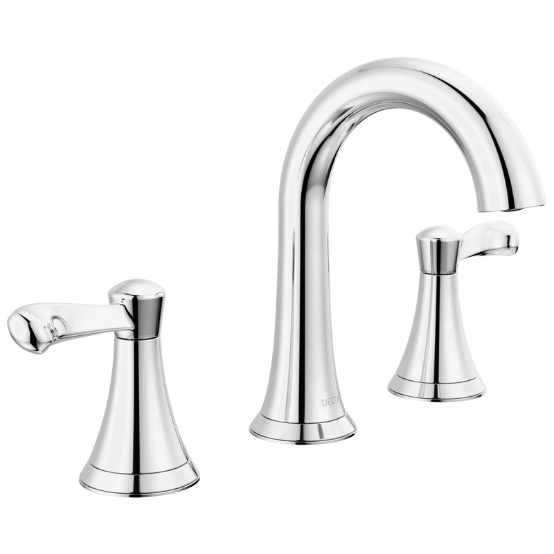 Delta Esato Widespread Bathroom Faucet, Chrome, Bathroom Sink Faucet, 3 Hole, Drain Assembly Included, WaterSense Labeled, 35897LF