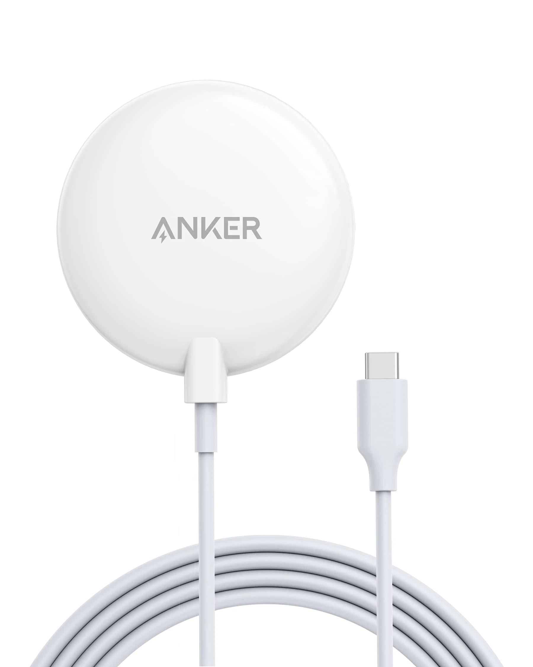Anker Wireless Charger, Magnetic Pad with 5 ft Built-In USB-C cable, 313 (Pad) Only for iPhone 13/13 Pro / 13 Pro Max / 13 mini/iPhone 12/12 Pro / 12 mini (No AC Adapter)