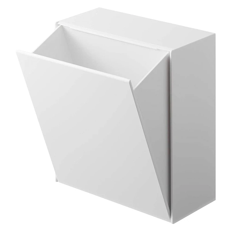 YAMAZAKI 5433 TOWER Film Hook Storage Box, white, ABS Resin, Minimalist, 17 x 8.7～16 x 20 cm