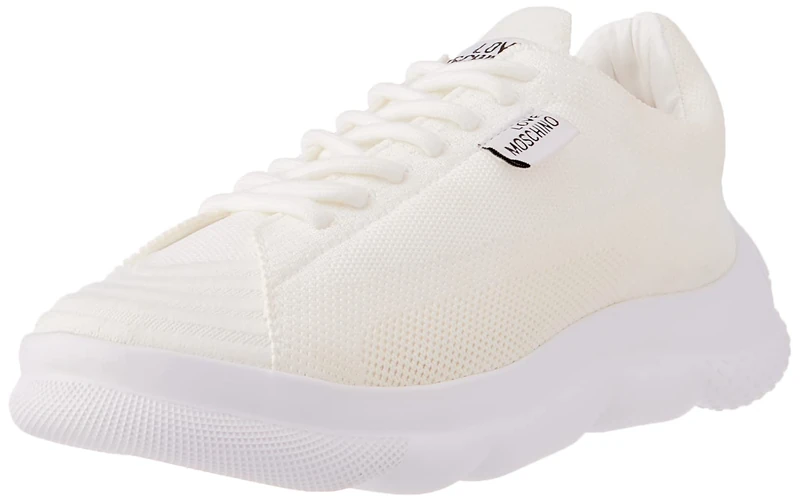Love Moschino Women's Scarpa Oxford Flat, Bianco, 1 UK